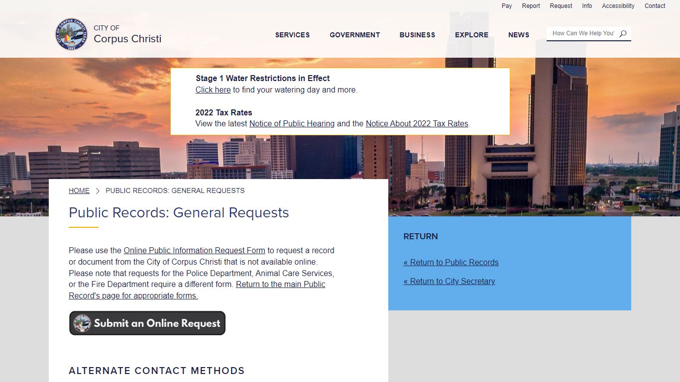 Public Records: General Requests | City of Corpus Christi